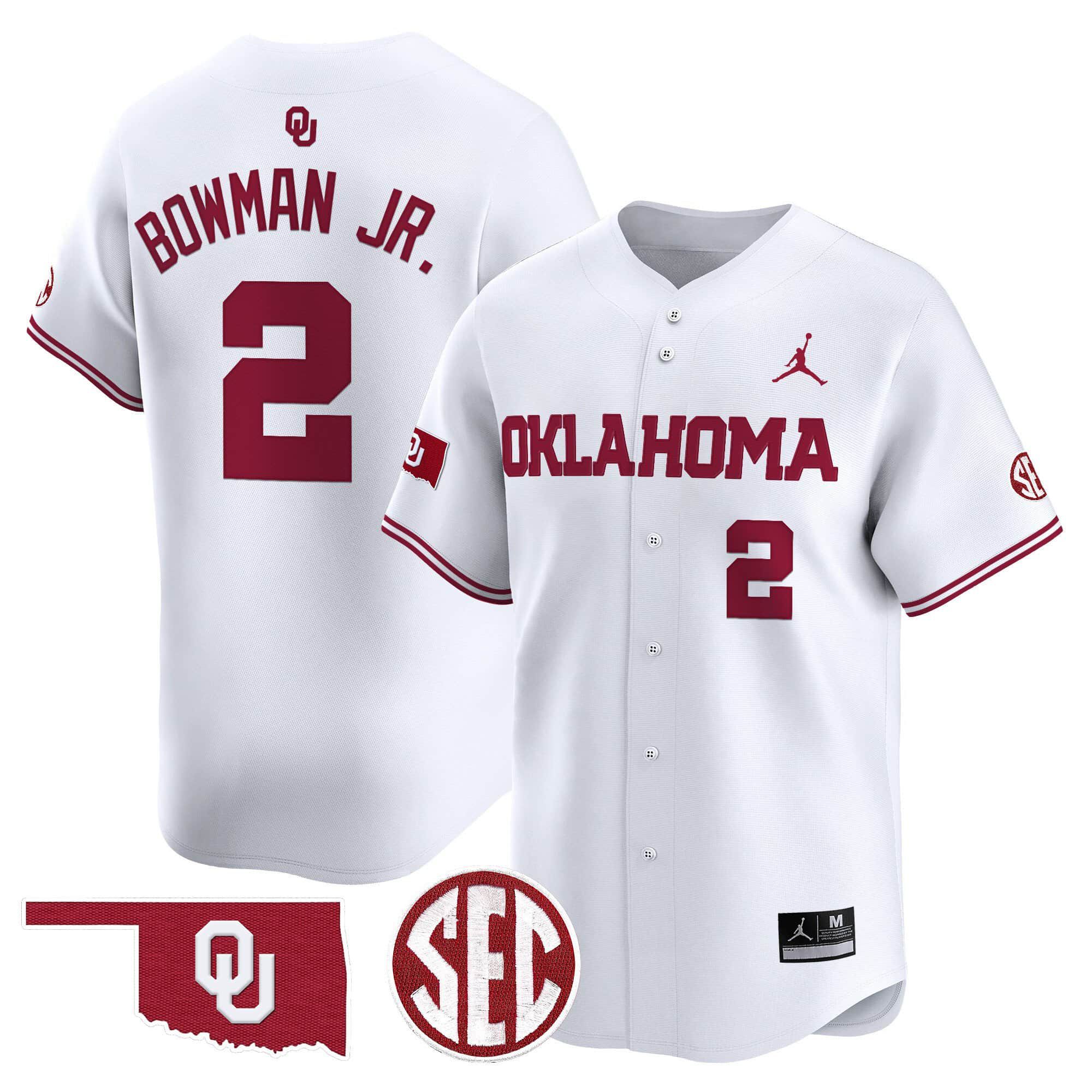 Men Oklahoma Sooners #2 Bowman jr White 2024 Vapor Premier Limited NCAA Jersey->ncaa teams->NCAA Jersey